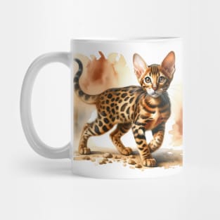 Ocicat Watercolor Kitten - Cute Kitties Mug